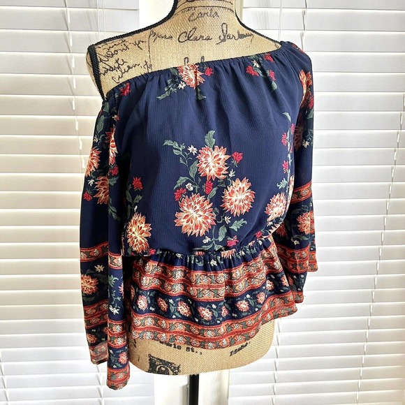 Anthropologie Flutter By Dance & Marvel Floral Off Shoulder Sz Small Blouse Top - Picture 3 of 13